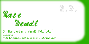 mate wendl business card